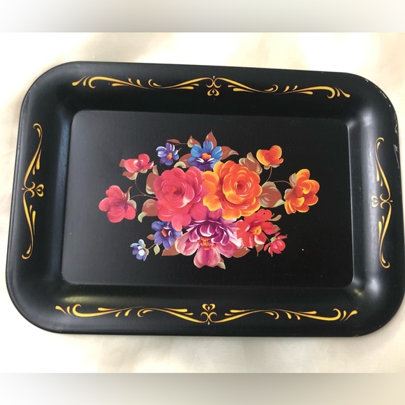 Vintage flora metal storage tray 4pcs- SMALL SIZE- - Picture 7 of 8